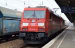 189 003-7 mit 185 305-0 am haken am 29.02.16 Durchfahrt Bhf.