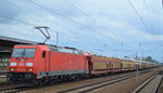 185 310-0 mit einem PKW-Transportzug (fabrikneue Opel) am 02.08.16 Bf.