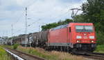185 301-9 mit einem gemischten Güterzug am 04.08.17 Mühlenbeck bei Berlin Richtung Karower Kreuz Berlin.
