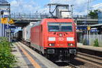 185 342-3 mit KLV-Zug (DB SCHENKER Trailer) am 26.06.17 Bf.