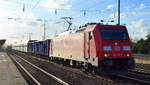 185 397-7 mit polnischen Güterwagen der PKP Cargo wahrscheinlich für Kohletransporte (leer) am 01.02.18 Bf. Flughafen Berlin-Schönefeld.