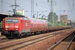 Meine erste DB 189�r seit fast zwei Jahren, jetzt wohl auch �fter wieder in unsrerer Gegend zu sichten, 189 060-7 mit einem Leerzug Drehgestellflachwagen bei der Durchfahrt im bhf.