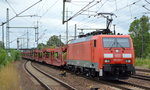 189 020-1 mit einem Güterzug PKW Transportwageneinheiten (leer) am 12.08.16 Bf.