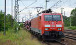 189 055-7 mit PKW-Transportzug (fabrikneue FORD) am 11.07.16 Bf.