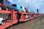 Wageneinheiten für den KFZ-Transport vom Einsteller ATG LOGISTIC angemietet für die DB Schenker Rail Automotive GmbH, im Bild der Wagen mit der Nr.
