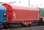 Coiltransportwagen mit Planen�berzug der DB eingestellt mit der Nr.