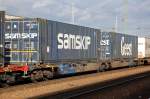 Gelenk-Containertragwagen der DB mit der Nr.