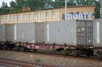 Drehgestell-Container-Tragwagen der DB mit der Nr.
