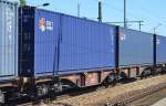 Gelenk-Containertragwagen der DB mit der Nr.