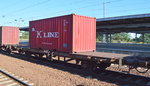 Zweiachsiger Containertragwagen der DB mit der Nr.