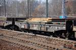 DB-SCHENKER Drehgestell-Flachwagen mit sechs Rads�tzen beladen Stahlbramen eingestellt mit der Nr.