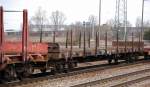 Drehgestell-Flachwagen der DB eingestellt mit der Nr.