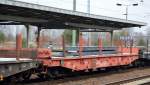 Drehgestell-Flachwagen der DB mit der Nr.