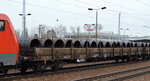 Drehgestell-Flachwagen mit Seitenborden der DB mit der Nr.