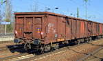 Offener Drehgestell-Wagen der DB mit der Nr. 31 RIV 80 D-DB 5400 613-1 Eaos-x 057 am 14.02.17 BF. Flughafen Berlin-Schönefeld.