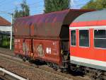Vierachsiger Sch�ttgutwagen mit schlagartiger Schwerkraftentladung der DB mit der Nr.