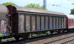 Zweiachsiger, gro�r�umiger Schiebewandwagen der DB, wahrscheinlich Schadwagen Richtung Eberswalde mit der Nr.