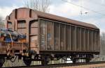Zweiachsiger, großräumiger Schiebewandwagen der DB mit der Nr.
