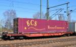 Drehgestell-Taschenwagen der DB mit der Nr.