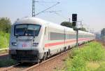 Ehemalige Metropolitan Steuerwagenzuggarnitur angeschoben von 101 126-1 als ICE 1196 Richtung Berlin-Spandau, Durchfahrt 11.09.12 Bhf.