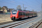 Schöne Fotostellen bietet die Neubaustrecke zwischen Berlin-Lichtenberg und Grünauer Kreuz allemal, hier die RB14 nach Senftenberg mit 442 823 Höhe Betriebsbahnhof Schöneweide,