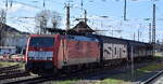 DB Cargo AG, Mainz [D] mit ihrer  189 069-8  [NVR-Nummer: 91 80 6189 069-8 D-DB] und einem gemischten Güterzug am 01.04.26 Höhe Bahnhof Frankfurt/Oder.
