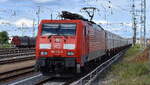 DB Cargo AG, Mainz [D] mit ihrer   189 016-9  [NVR-Nummer: 91 80 6189 016-9 D-DB] und einem Sch�ttgut-Containerzug f�r Kalk am 09.06.26 H�he Bahnhof Senftenberg.