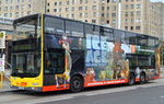 Berliner Verkehrsbetriebe mit einem NEO-MAN Lion´s City DD DL 07 (BVG- Nr.3309) als Linie 100 gegenüber dem Berliner Alexanderplatz.