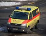 In diesem Fall kein Rettungsfahrzeug im eigentlich Sinne sondern ein Fahrzeug des ASB Blut-und Laborservice Hamburg, 17.02.10 Berlin-Adlershof.