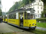 Triebwagen der Kirnitschtalbahn in Bad Schandau Richtung Beuthenfall am 05.10.2012     