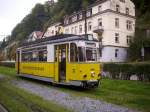 Triebwagen der Kirnitschtalbahn in Bad Schandau beim umrangieren am 05.10.2012
