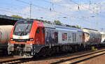MEG - Mitteldeutsche Eisenbahn GmbH, Schkopau [D] mit der geleasten ELP Eurodual Lok  159 217-9  [NVR-Nummer: 90 80 2159 217-9 D-ELP] und einem Zementstaubzug aus Rüdersdorf hielt kurz zum