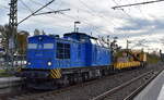 PRESS - Eisenbahn-Bau- und Betriebsgesellschaft Pressnitztalbahn mbH, Jöhstadt mit ihrer  204 011-5  [NVR-Nummer: 92 80 1203 212-6 D-PRESS]  und einem Gleisbauschienenkran + Schutzwagen der Fa.