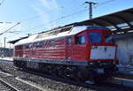Leipziger Eisenbahnverkehrsgesellschaft mbH, Delitzsch mit ihrer Ludmilla  232 904-3 
[NVR-Nummer: 92 80 1232 904-3 D-LEG], nach letzter Information eigentlich Ersatzteilspender?, danach sah sie allerdings heute nicht aus am 02.03.26 Durchfahrt Bahnhof Lutherstadt Wittenberg Hbf.