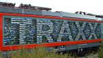 Ein schöner Einfall aber nur aus seiltlicher Perspektive abzulichten, die Bildersammlung aller TRAXX Familienmitglieder mit TRAXX Logo an der neuen DB Lok (91 80 6187 009-6 D-DB) am 24.09.14 auf