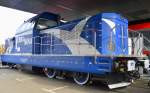 Diese eigentümlich schöne Diesellok mit dem Namen TERRA NOVA (92 53 0 813001-0 RO-GFR) ist wie schon auf den beiden vorherigen Inno Trans Messen 2010 und 2012 in Berlin eine neue