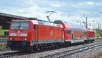 Echte Überraschung am Nachmittag, diese Test- und Messfahrt mit 146 234-0 einem Doppelstockwagen und hinten dran 187 106-0 am 06.07.16 Bf.