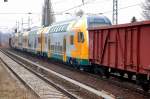 Noch sind bei weitem nicht alle bestellten ODEG-KISS Triebz�ge vom Stadler Werk in Berlin-Pankow ausgeliefert, am 07.03.13 wurde mal wieder einer �berf�hrt (leider unnummeriert) gezogen von der