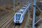Ein nagelneuer elektrischer Triebzug 6114 A2, eine neuere vierteilige Version des X60 (Alstom Coradia Nordic) für die Stockholmer S-Bahn (Pendeltog) auf Überführungsfahrt zum