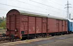 Zweiachsiger, gedeckter Güterwagen der Traditionsgemeinschaft 50 3708 e.V mit Registrierung in Österreich mit der Nr.