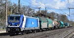 ČD Cargo a.s., Praha [CZ] mit ihrer  388 024-2  [NVR-Nummer: 91 54 7388 024-2 CZ-CDC] und einigen belgischen Güterwagen am 01.04.25 Höhe Bahnhof Niederndodeleben.