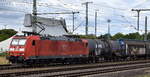 DB Cargo AG, Mainz [D] mit ihrer  185 149-2  [NVR-Nummer: 91 80 6185 149-2 D-DB] und einem gemischten Güterzug  am 10.07.25 Höhe Bahnhof Magdeburg Hbf.