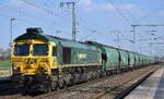 Freightliner PL Sp. z oo, Warszawa [PL] mit ihrer  66003  [NVR:  92 51 3650 002-0 PL-FPL ] und einem Getreidezug am 19.03.26 Höhe Bahnübergang Rodleben.