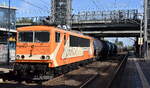 Traktion4Rent GmbH, Saalburg-Ebersdorf mit ihrer jetzt in orange/weißer Farbe gekleideten   155 111-8  [NVR-Nummer: 91 80 6155 111-8 D-TFR], ob BUDAMAR WEST GmbH weiterhin die Lok angemietet hat