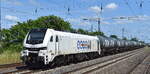  ecco-rail GmbH, Wien [A] mit der geleasten ELP Eurodual Lok   2159 214-6  [NVR-Nummer: 90 80 2159 214-6 D-ELP] und einem Kesselwagenzug (f�r Kerosin) am 08.06.26 H�he Bahnhof Saarmund.