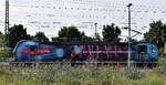 Leider auch nur aus der Ferne, DPB Rail Infra Service GmbH, Frauental, La�nitz [A] mit der Vectron  1293 905 , Name:  Sonja  (NVR:  91 81 1293 905-6 A-DPB ) und ein Kesselwagenzug am 16.06.26 Durchfahrt Bahnhof Lutherstadt Wittenberg Hbf.
