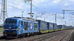 EGP - Eisenbahngesellschaft Potsdam mbH, Wittenberge [D] mit ihrer Vectron Dual Lok  248 041  [NVR-Nummer: 90 80 2248 041-6 D-EGP] und einem KLV-Zug am 09.04.25 Höhe Bahnhof Rodleben.