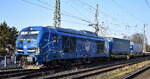 EGP - Eisenbahngesellschaft Potsdam mbH, Wittenberge [D] mit ihrer Vectron Dual Lok  248 041  [NVR-Nummer: 90 80 2248 041-6 D-EGP] und einem KLV-Zug am 26.02.26 Durchfahrt Bahnhof Magdeburg-Neustadt.