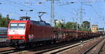 DB Cargo AG, Mainz [D] mit ihrer   145 074-1  [NVR-Nummer: 91 80 6145 074-1 D-DB] und einem PKW-Transportzug (leer) am 11.06.25 Höhe Bahnhof Schönefeld b.