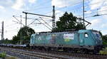 CFL Cargo S. A., Esch-sur-Alzette [L]  mit ihrer  188 060  [NVR-Nummer: 91 80 6188 060-8 D-CFLCA] und einem Nutzfahrzeug-Transportzug (leer) am 22.06.26 H�he Leipzig-Thekla.